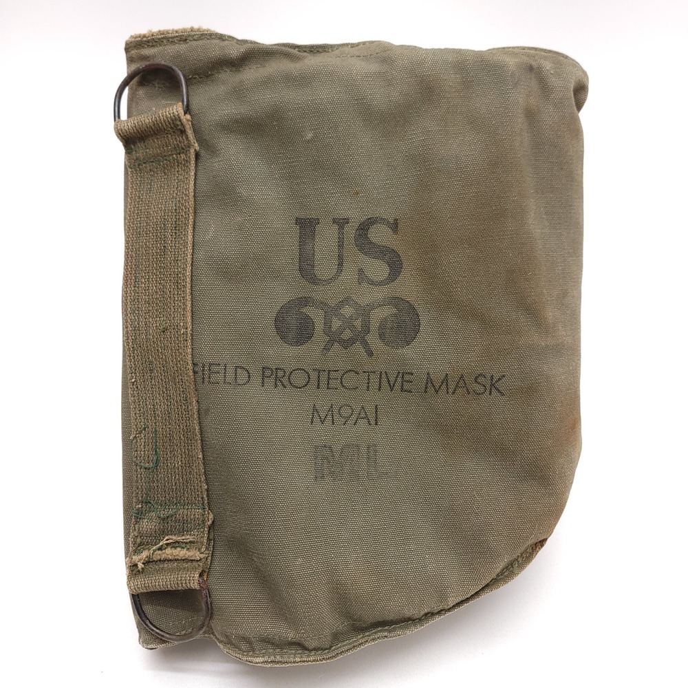Vintage US Military M9A1 Field Protective Mask Bag Olive Drab Canvas Carrier ML